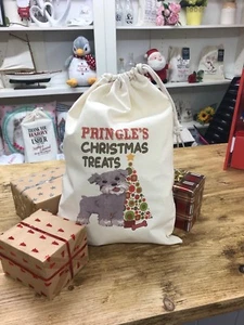 Bolsa de golosinas personalizada para perro Santa - Mini Schnauzer - Diseño Colgante - Imagen 1 de 1