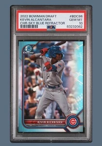 2022 Bowman Draft Kevin Alcantara Chrome-Sky Blue Refractor #BDC86 PSA 10 - Picture 1 of 2