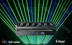 6 Head RGB Full Color Laser Lighting Beam Moving Head Stage Light DJ Disco Show - Picture 1 of 7