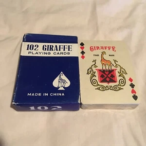 Vintage Giraffe Playing Cards Blue White Unused Still In Cellophane - Picture 1 of 11