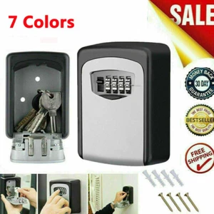 4 Digit Outdoor High Security Wall Mounted Key Safe Box Code Lock Storage Case ♡ - Imagen 1 de 18