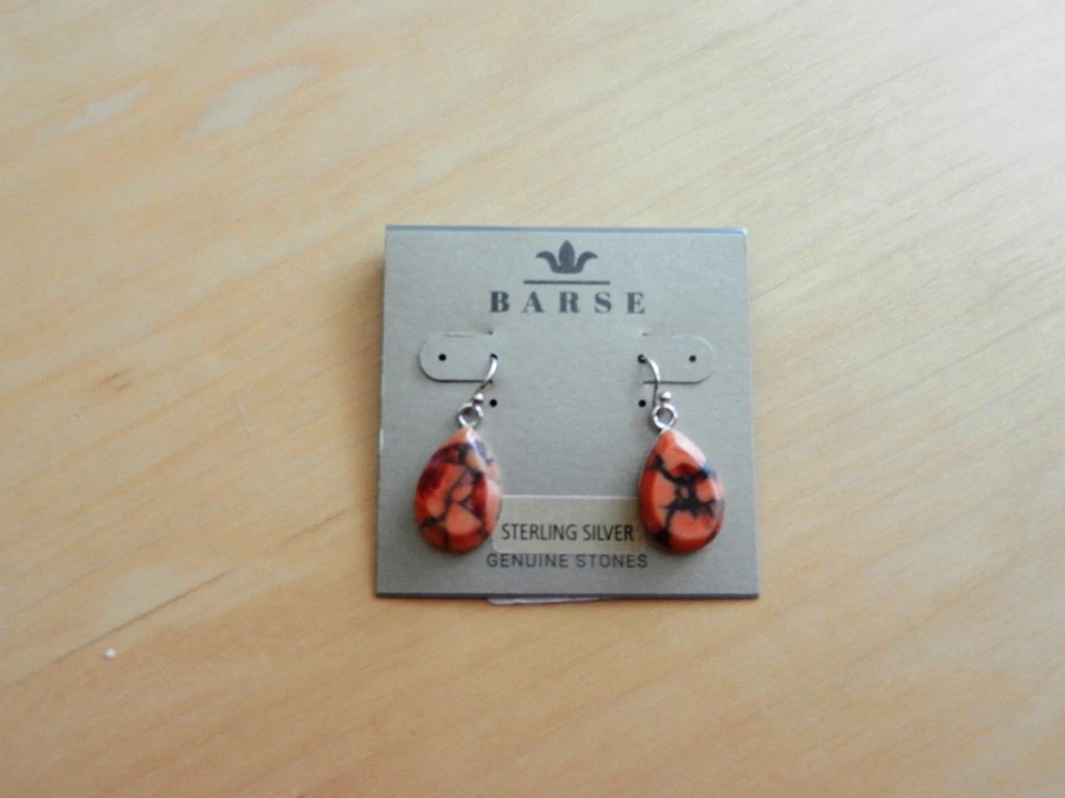 Pendientes Barse de plata esterlina genuina y howlita roja precio de venta sugerido por el fabricante 48 USD Foto 1 de 1