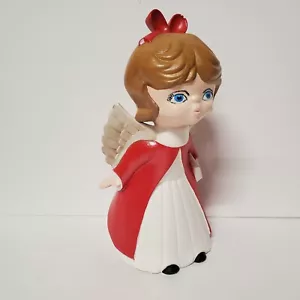 Vintage Ceramic Red Kissing Christmas Angel Hand Painted 1982 - Picture 1 of 7