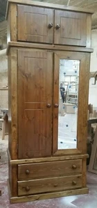 HANDMADE AYLESBURY SOLID PINE GENTS WITH TOPBOX IN MEDIUM OAK (NOT FLATPACKED) - Picture 1 of 11