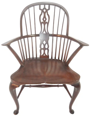 Sillón con brazo Windsor de pierna Queen Anne caoba Foto 1 de 4