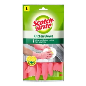 Scotch-Brite Rubber Hand Gloves for Kitchen, Comfortable - Size L - Free Ship - Picture 1 of 10