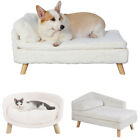Modern Pet Sofa Low Back Lounging Bed With Removable Cushion Pillow For Dog Cat