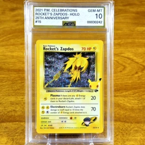 Pokemon Celebrations Classic Collection Rocket's Zapdos 15/132 AGS Gem-MT 10 - Picture 1 of 3