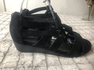 Good Soles By Catherines Strappy Lace Up Semi-Wedge Heel Sandals Size 8W - Picture 1 of 10