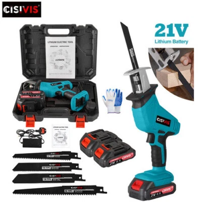 CISIVIS 3000rpm 2 Akku Säbelsäge Mit 4 Sägeblätter Elektrische Reciprosäge Tigersäge DE