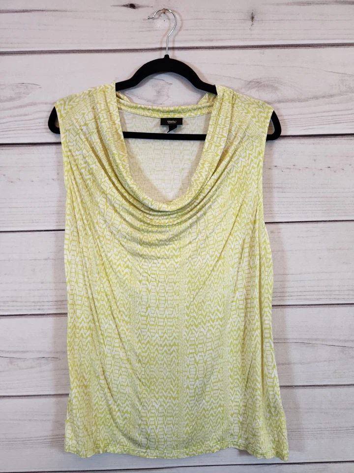 Camiseta sin mangas Mossimo para mujer verde lima con cuello drapeado de rayón talla XL Foto 1 de 4