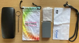 Eyeglass Supplies: Cloth Wipes, Case, Folding Readers (2.5), Strap, Screwdriver - Picture 1 of 12