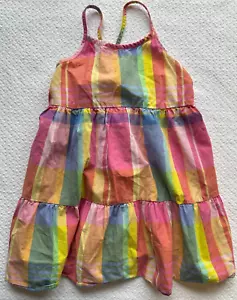 Gap Kids Multicolor Strappy Plaid Tiered Maxi Summer Dress Girl’s Size S (6-7) - Picture 1 of 5