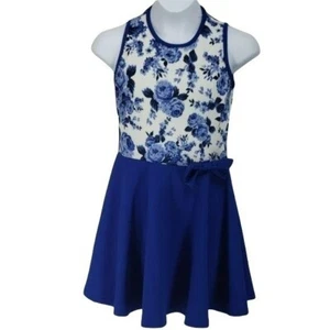 Obsessive Love Floral Blue Girls large (12) dress - Picture 1 of 6