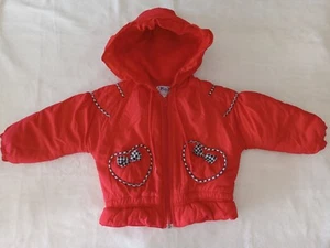 Size 24 Months, Vintage Windy Trails Red Puffed Winter Coat - Picture 1 of 6