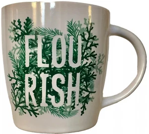 STARBUCKS Official 2017 Christmas Flourish White/Green Ceramic Coffee Mug GIFT - Picture 1 of 7
