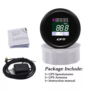 52mm Digital GPS Speedometer Odometer Mph Knot Km/h For Car Boat Universal - Picture 1 of 13