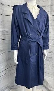 Gabardina de Colección Blair Boutique Azul Doble Pecho Talla S Forro Militar con Cremallera - Imagen 1 de 21