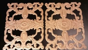 Acanthus Leaf Panels Furniture Applique Architectural Onlay 10 1/4" W X 13 1/4"  - Picture 1 of 9