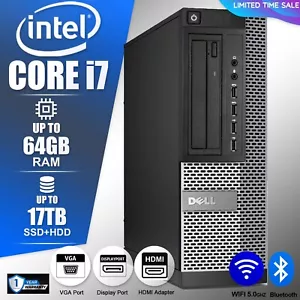 DELL Desktop Computer PC i7, up to 64GB RAM 17TB SSD/HDD, Windows 10/11, WiFi BT - Picture 1 of 4