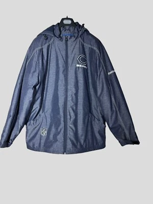 Rebook NFL Mens Heavy Winter Coat 2X Chicago Bears Football Tailgateing Flaw Zip - Image 1 of 4