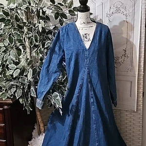 Zara Neu mit Etikett The Tilda Jeanskleid roher Saum lange Linie Medium - Bild 1 von 12