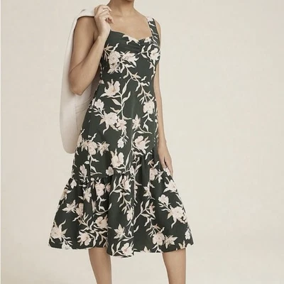 Maurices Dress Womens XL Green Floral Tiered Smocked Travel Vacay Wedding - Image 1 of 4