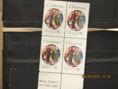 The listing:(1)USPS 8¢ Christmas Angels Xmas Block of 4 Stamps MNH-VF-See Photos - Image 1 of 4