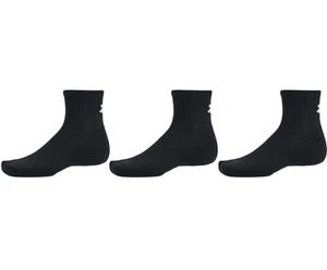 3 pares de calcetines Under Armour UA entrenamiento algodón cuarto para hombre NEGROS GRANDES (8,5-13) - Imagen 1 de 1