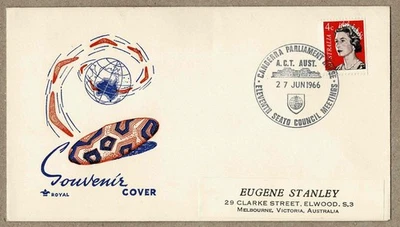 Australia 1966 Parliament House 11th SEATO Council Meeting Royal Souvenir cover — 第 1/2 张图片