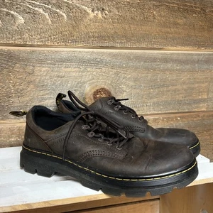Men's Dr. Martens Reeder Dark Brown Leather Crazy Horse Utility Shoes SZ 12 - Picture 1 of 10