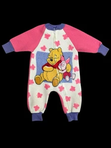 Vintage Winnie The Pooh & Piglet Butterfly Sleeper One Piece Size 6-12 Months - Picture 1 of 5
