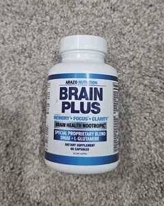 Arazo Nutrition Brain Plus Memory Focus Clarity Nootropic Booster 60 Caps - Picture 1 of 2