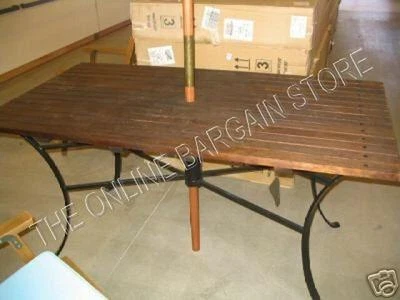 Mesa de comedor Pottery Barn piscina exterior patio baja madera 60" nueva en caja Foto 1 de 4