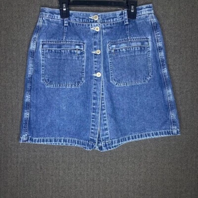 Liz Claiborne Shorts Women's Petite 10 Blue zip Up Button Skort Outdoor Hike Y2k - Image 1 of 4