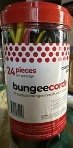 24 Assorted  5/16" Round Bungee Cords/Straps With 3" Vinyl Hooks - Picture 1 of 3