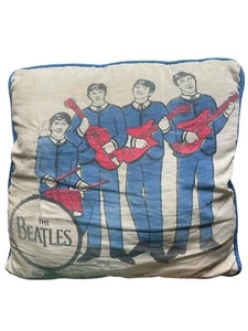 Almohada Beatles 1964 original con respaldo azul ultra rara de Nordic House sin etiqueta - Imagen 1 de 4