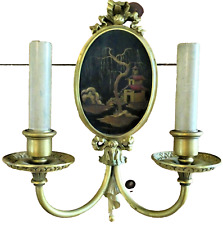 ⭐ Gold Dore E F Caldwell & Co Chinoiserie Single Sconce 2-Arm Wire Updated