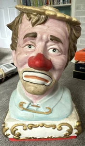 Vintage Ezra Brooks Decanter Sad Clown Empty - Picture 1 of 4