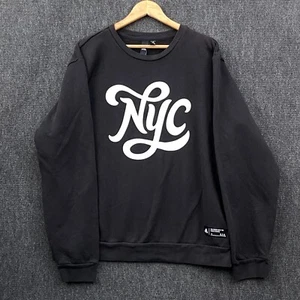 Adidas NYC New York City Mens XL Pullover Sweatshirt Black Fleece Script - Picture 1 of 15