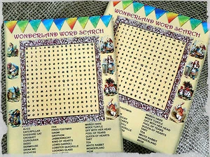 6 Alice In Wonderland Themed Party Wordsearch - Picture 1 of 2