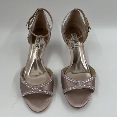 Badgley Mischka BHLDN Gillian Correa al Tobillo Noche Gatito Tacón Zapatos Talla 6.5 Foto 1 de 4