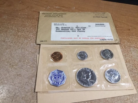 1958 U.S. Mint Silver Proof Set-(5 Coins)-90% Silver-120822-0090 Cover