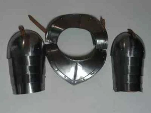Medieval Gothic Pauldrons Gorget Set With Pauldrons Shoulder Guard halloween - Picture 1 of 5