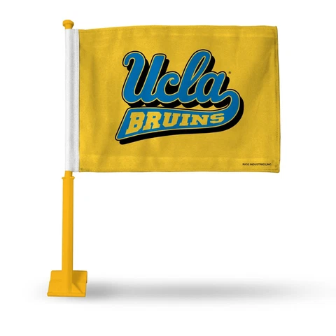 UCLA Bruins Car Flag. Gold Pole. Printed both sides. SAVE   #369 Cover