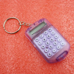 Hard Plastic Casing 8 Digits Electronic Small Calculator w/ Keychain A2TM - Picture 1 of 6