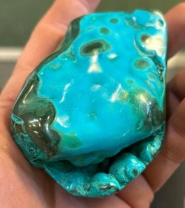 Chryscolla en malaquita totalmente pulida forma libre de botroides 253,8 gramos - Imagen 1 de 9