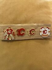 NHL Pins, 4 Vintage Calgary Flames Hockey Lapel Pins collectable NHL Calgary RCT
