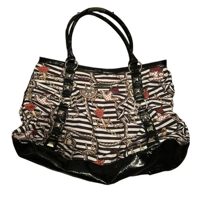 Betsey Johnson Studded Nautical Themed Shoulder Bag Purse Double Handles - Image 1 of 4