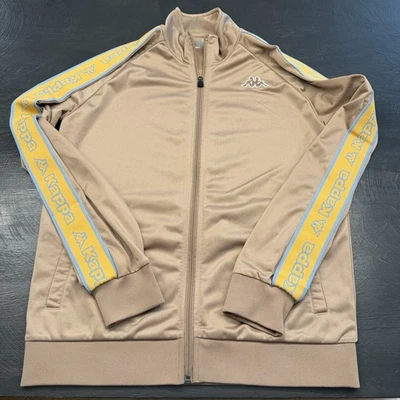 Chaqueta Kappa Para Hombre Mediana Beige Almendra Banda Anniston Cremallera Completa Pista Ligera Foto 1 de 4
